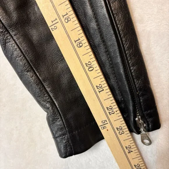 Wilson Leather Jacket Women's Small Black Leather Full Zip Pockets - Picture 13 of 16
